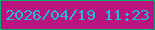 文字の大きさ：3、枠の色：07aa67、背景の色：b91380、文字の色：1abcd8 無料ブログパーツのブログ時計