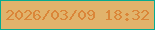 文字の大きさ：2、枠の色：07ab90、背景の色：e1b36c、文字の色：da8639 無料ブログパーツのブログ時計