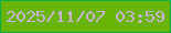文字の大きさ：3、枠の色：07ae42、背景の色：69b507、文字の色：cab4d1 無料ブログパーツのブログ時計