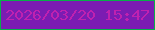 文字の大きさ：4、枠の色：07af49、背景の色：7b1cb2、文字の色：bf21b0 無料ブログパーツのブログ時計