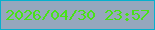文字の大きさ：3、枠の色：07b0cd、背景の色：96a7bd、文字の色：48e316 無料ブログパーツのブログ時計