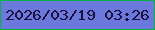 文字の大きさ：2、枠の色：07b143、背景の色：6b79dd、文字の色：1e103d 無料ブログパーツのブログ時計