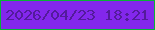 文字の大きさ：3、枠の色：07b337、背景の色：8327ec、文字の色：531b9b 無料ブログパーツのブログ時計