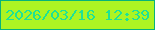 文字の大きさ：2、枠の色：07b37a、背景の色：adf423、文字の色：1ee296 無料ブログパーツのブログ時計