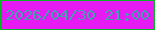 文字の大きさ：1、枠の色：07b725、背景の色：e61af2、文字の色：3da1b0 無料ブログパーツのブログ時計
