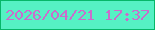 文字の大きさ：3、枠の色：07b769、背景の色：56f1c4、文字の色：cb6ccc 無料ブログパーツのブログ時計