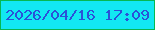 文字の大きさ：2、枠の色：07b851、背景の色：12e8f2、文字の色：2b51d8 無料ブログパーツのブログ時計
