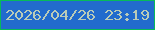 文字の大きさ：3、枠の色：07ba5a、背景の色：226bcd、文字の色：bacbb8 無料ブログパーツのブログ時計
