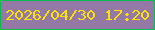 文字の大きさ：5、枠の色：07bc4e、背景の色：9478a5、文字の色：fce202 無料ブログパーツのブログ時計