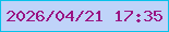 文字の大きさ：1、枠の色：07c1e9、背景の色：bfd3f9、文字の色：9a1483 無料ブログパーツのブログ時計