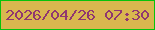 文字の大きさ：3、枠の色：07c30b、背景の色：d9b74f、文字の色：903770 無料ブログパーツのブログ時計