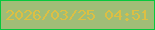 文字の大きさ：2、枠の色：07c83d、背景の色：a0bd77、文字の色：ddbf43 無料ブログパーツのブログ時計