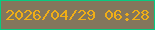 文字の大きさ：1、枠の色：07ca81、背景の色：83765c、文字の色：f0ae17 無料ブログパーツのブログ時計