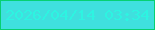 文字の大きさ：2、枠の色：07d072、背景の色：3fe0de、文字の色：2df4e1 無料ブログパーツのブログ時計