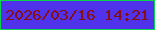 文字の大きさ：5、枠の色：07d44b、背景の色：5032ea、文字の色：870f11 無料ブログパーツのブログ時計