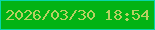 文字の大きさ：3、枠の色：07d6a9、背景の色：02b314、文字の色：b6d061 無料ブログパーツのブログ時計