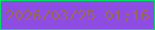 文字の大きさ：4、枠の色：07d96b、背景の色：8d4ce2、文字の色：986a58 無料ブログパーツのブログ時計