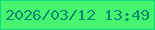 文字の大きさ：3、枠の色：07db7f、背景の色：47f46f、文字の色：0b8c6f 無料ブログパーツのブログ時計
