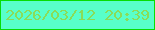 文字の大きさ：2、枠の色：07dd04、背景の色：58ffca、文字の色：8adc58 無料ブログパーツのブログ時計