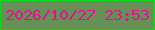 文字の大きさ：5、枠の色：07dd1d、背景の色：669056、文字の色：e31093 無料ブログパーツのブログ時計
