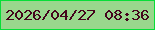 文字の大きさ：2、枠の色：07de38、背景の色：99d78d、文字の色：45031d 無料ブログパーツのブログ時計