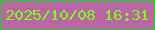 文字の大きさ：2、枠の色：07df1e、背景の色：ba66a5、文字の色：7bff0f 無料ブログパーツのブログ時計