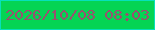 文字の大きさ：1、枠の色：07e0bb、背景の色：05d454、文字の色：99516f 無料ブログパーツのブログ時計