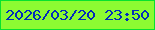 文字の大きさ：3、枠の色：07e22e、背景の色：8cfb32、文字の色：022cba 無料ブログパーツのブログ時計