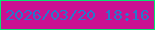 文字の大きさ：4、枠の色：07e371、背景の色：c91192、文字の色：2778cb 無料ブログパーツのブログ時計