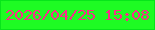 文字の大きさ：1、枠の色：07e51a、背景の色：1efb23、文字の色：f82d89 無料ブログパーツのブログ時計