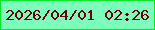 文字の大きさ：5、枠の色：07e529、背景の色：7cfdbb、文字の色：6a0107 無料ブログパーツのブログ時計