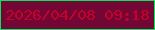文字の大きさ：5、枠の色：07e55a、背景の色：720634、文字の色：c9012a 無料ブログパーツのブログ時計