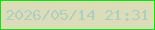 文字の大きさ：3、枠の色：07e707、背景の色：dcddb8、文字の色：abcfc0 無料ブログパーツのブログ時計