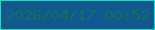 文字の大きさ：2、枠の色：07e8b9、背景の色：13578e、文字の色：0d725f 無料ブログパーツのブログ時計