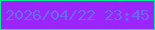 文字の大きさ：4、枠の色：07ec8c、背景の色：9b26fd、文字の色：6c6af1 無料ブログパーツのブログ時計