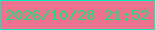 文字の大きさ：3、枠の色：07ecb8、背景の色：ec7490、文字の色：24da76 無料ブログパーツのブログ時計