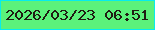 文字の大きさ：4、枠の色：07eced、背景の色：5bf27b、文字の色：201d13 無料ブログパーツのブログ時計