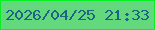 文字の大きさ：3、枠の色：07ee26、背景の色：64d87c、文字の色：1d6487 無料ブログパーツのブログ時計