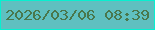 文字の大きさ：4、枠の色：07f0d0、背景の色：5fc0c0、文字の色：49774c 無料ブログパーツのブログ時計