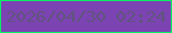 文字の大きさ：2、枠の色：07f164、背景の色：7c44b3、文字の色：61547e 無料ブログパーツのブログ時計
