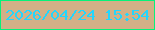 文字の大きさ：1、枠の色：07f27a、背景の色：d3b087、文字の色：23d6fe 無料ブログパーツのブログ時計