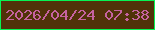 文字の大きさ：3、枠の色：07f353、背景の色：503209、文字の色：c562a0 無料ブログパーツのブログ時計