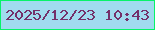 文字の大きさ：5、枠の色：07f369、背景の色：a0dbef、文字の色：74306a 無料ブログパーツのブログ時計