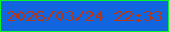 文字の大きさ：2、枠の色：07f429、背景の色：1165de、文字の色：b43614 無料ブログパーツのブログ時計