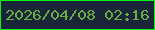 文字の大きさ：5、枠の色：07f513、背景の色：1b2539、文字の色：68ae40 無料ブログパーツのブログ時計