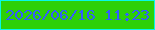 文字の大きさ：4、枠の色：07f8e9、背景の色：2dd008、文字の色：345dfd 無料ブログパーツのブログ時計