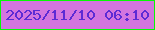 文字の大きさ：5、枠の色：07f905、背景の色：d375df、文字の色：5c2bd4 無料ブログパーツのブログ時計