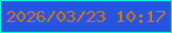 文字の大きさ：4、枠の色：07fbd0、背景の色：2655e2、文字の色：cd7718 無料ブログパーツのブログ時計