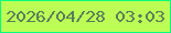 文字の大きさ：5、枠の色：07fc7c、背景の色：bcfe55、文字の色：577f58 無料ブログパーツのブログ時計