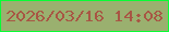 文字の大きさ：2、枠の色：07fd35、背景の色：9ab06f、文字の色：a85644 無料ブログパーツのブログ時計
